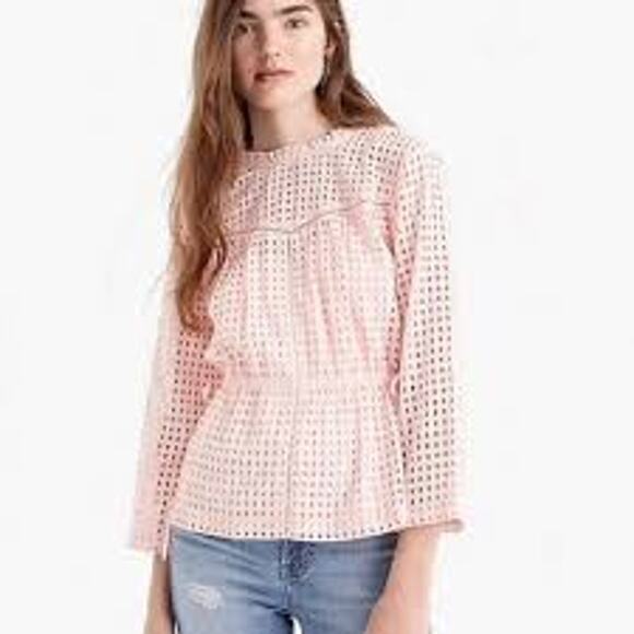 Point Sur Tops - POINT SUR Eyelet Top FEMININE ROMANTIC COTTAGE Powder Pink Size 12 Modal